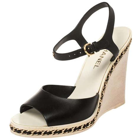 chanel wedge booties with chain|chanel sandals sale.